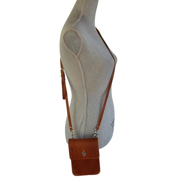 Most Wanted USA Cactus Mini Crossbody Bag Brown Leather Festival NEW - Picture 3 of 10